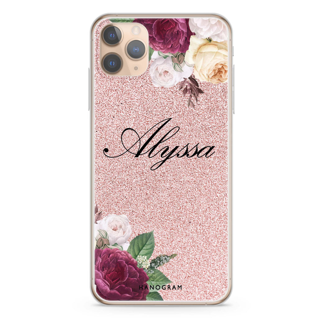 Glittering Floral iPhone 11 Pro 水晶透明保護殼