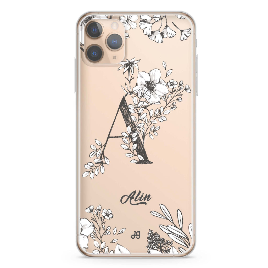 Vintage Floral Monogram iPhone 11 Pro 水晶透明保護殼