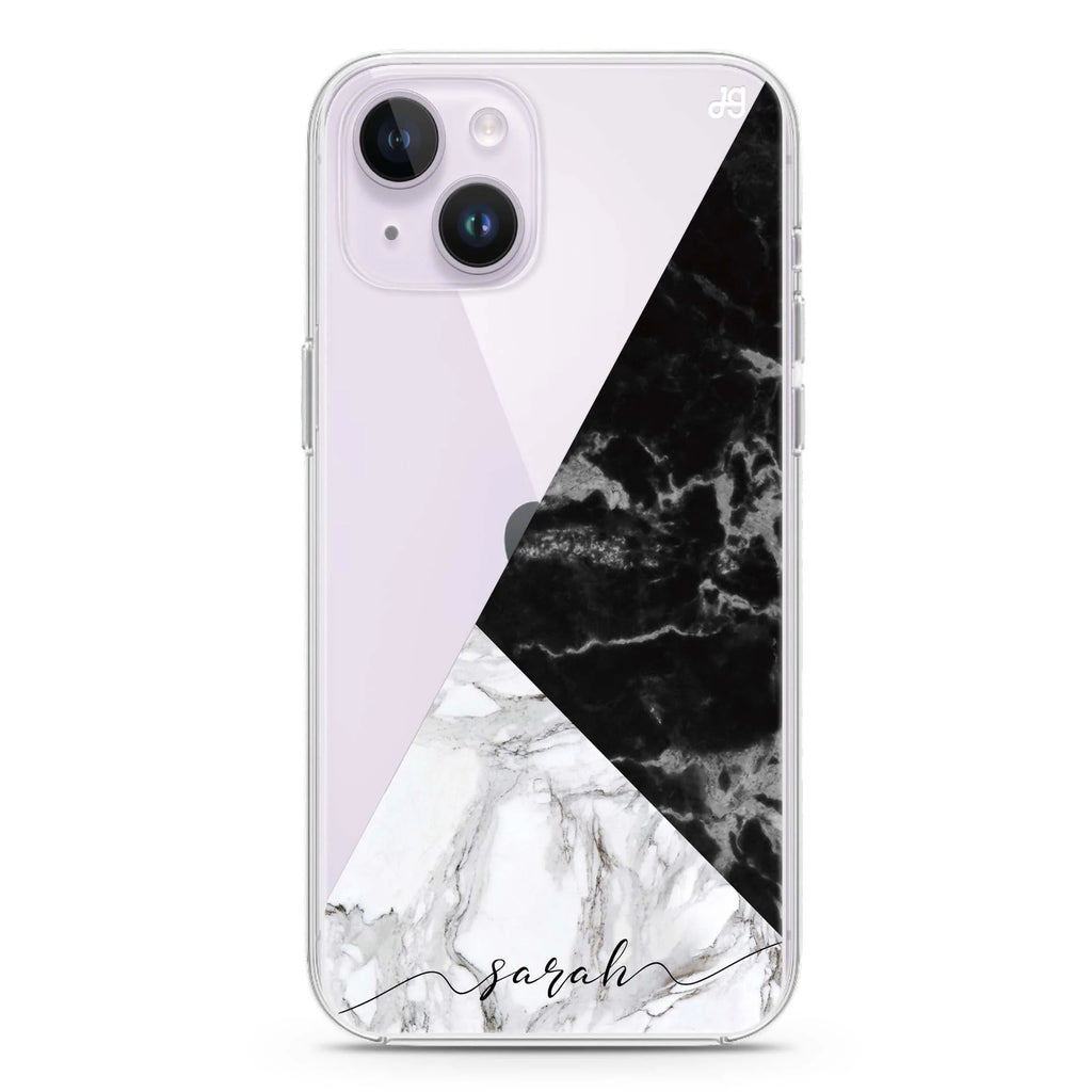 Black And White Marble iPhone 14 水晶透明保護殼