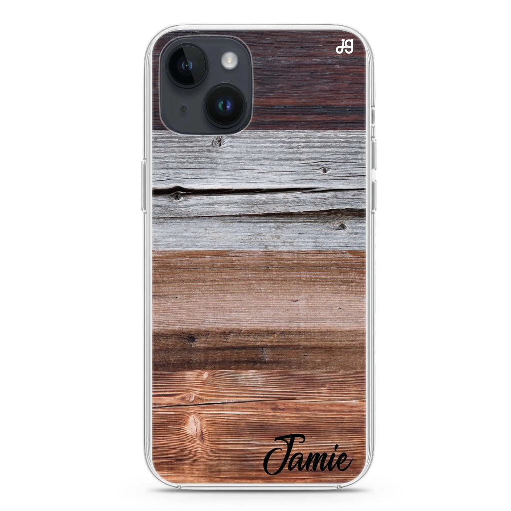 Wood Grain Varigegated iPhone 14 plus 水晶透明保護殼
