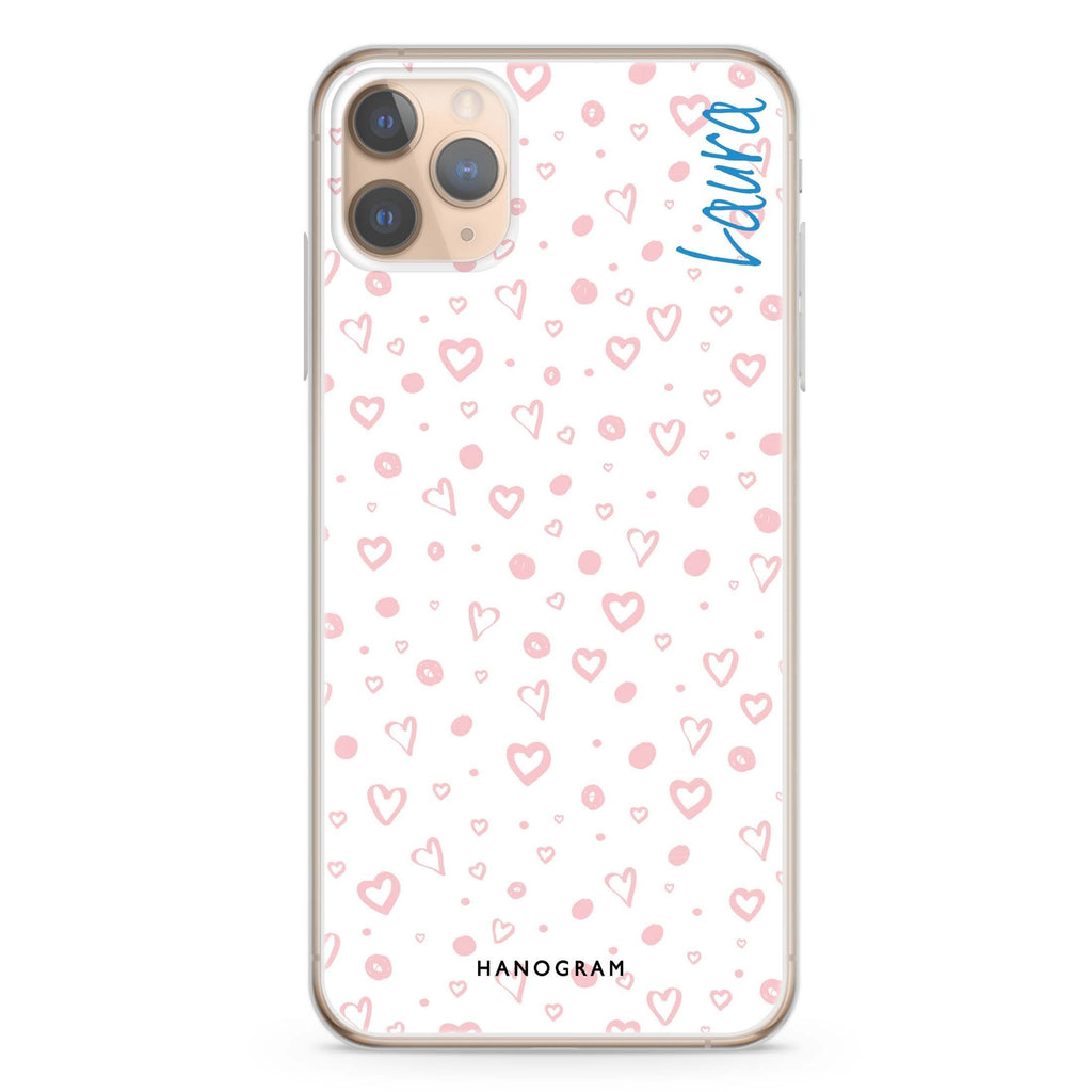 Pinky Hearts iPhone 11 Pro Max 水晶透明保護殼