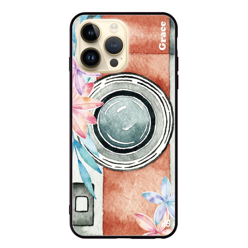 Watercolor Camera iPhone 超薄強化玻璃殻