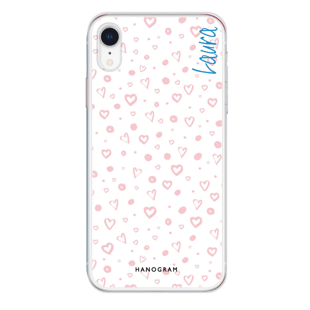 Pinky Hearts iPhone XR 水晶透明保護殼