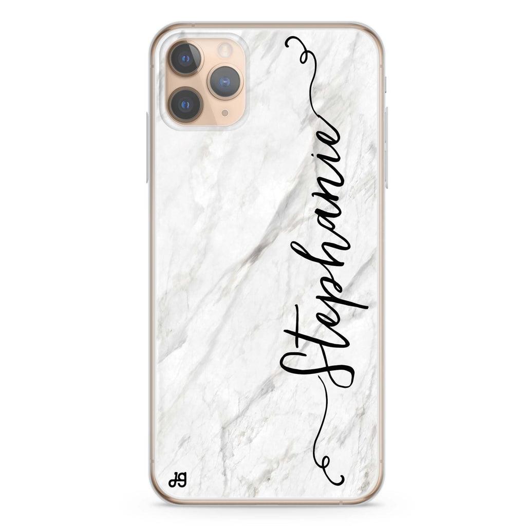 Vertical Cursive & Marble Sleek iPhone 11 Pro Max 水晶透明保護殼