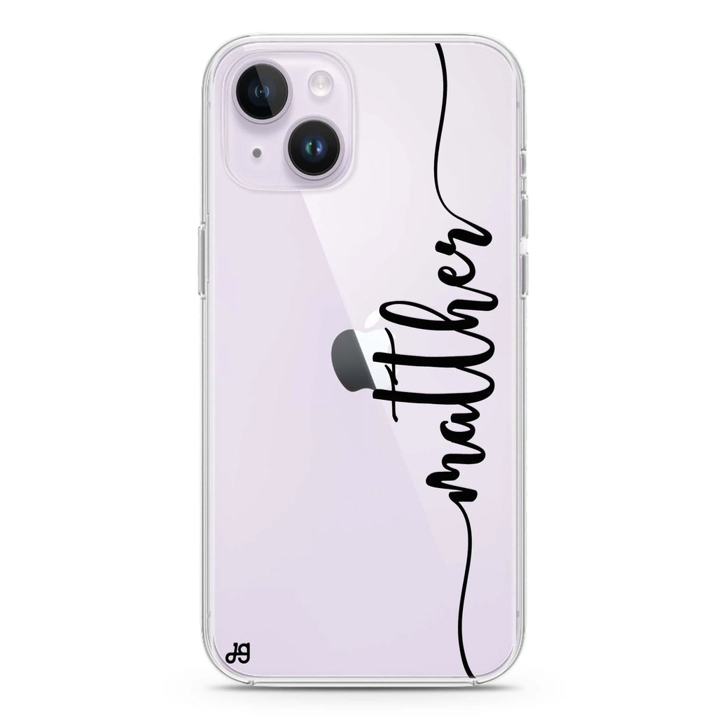 Vertical Script Handwritten Custom iPhone 14 plus 水晶透明保護殼