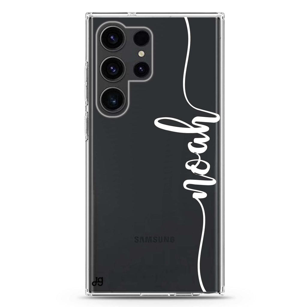 Vertical Script Handwritten Custom Samsung Galaxy Ultra 可加名字透明保護殼，適用 S26/S25/S24/S23 Ultra，圖1