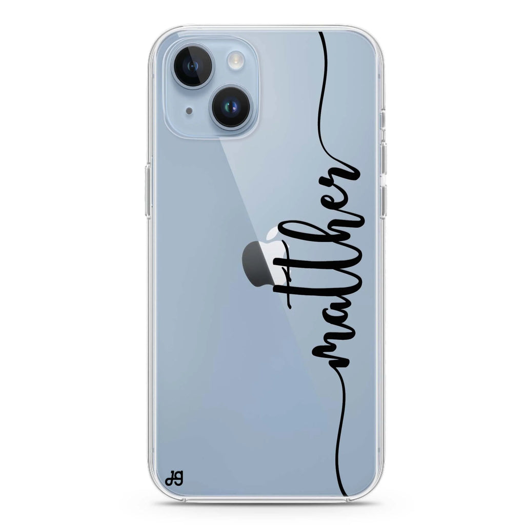 Vertical Script Handwritten Custom iPhone 14 水晶透明保護殼