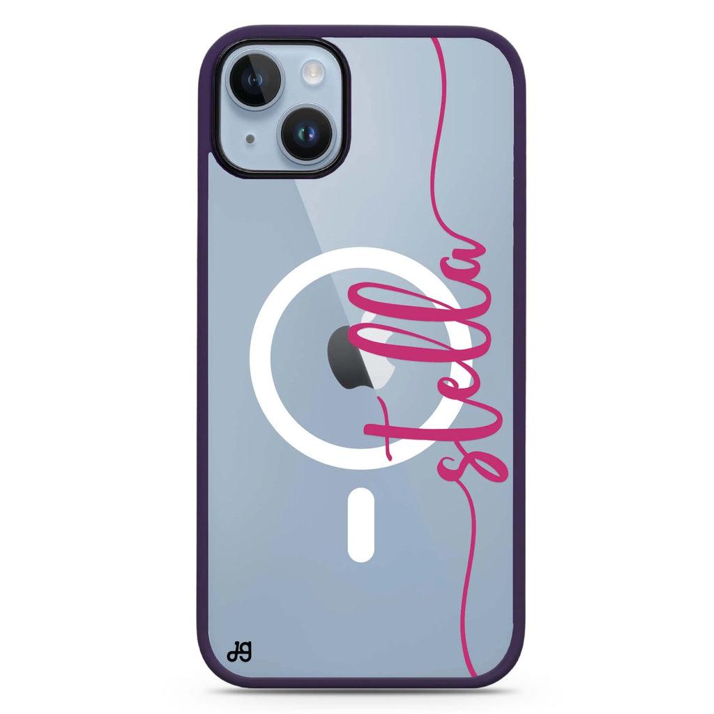 Vertical Script Handwritten Custom iPhone 14 Plus Magsafe 兼容防衝擊保護殼
