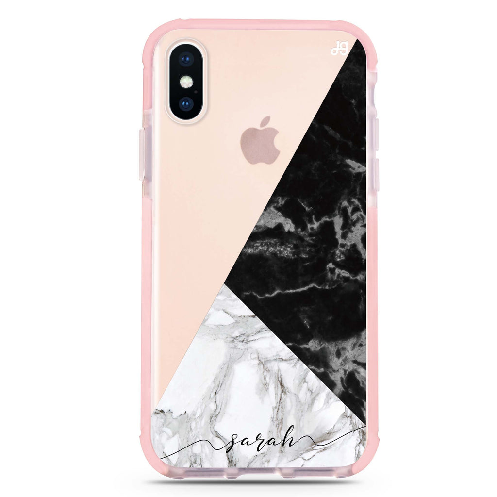 Black And White Marble iPhone XS Max 吸震防摔保護殼