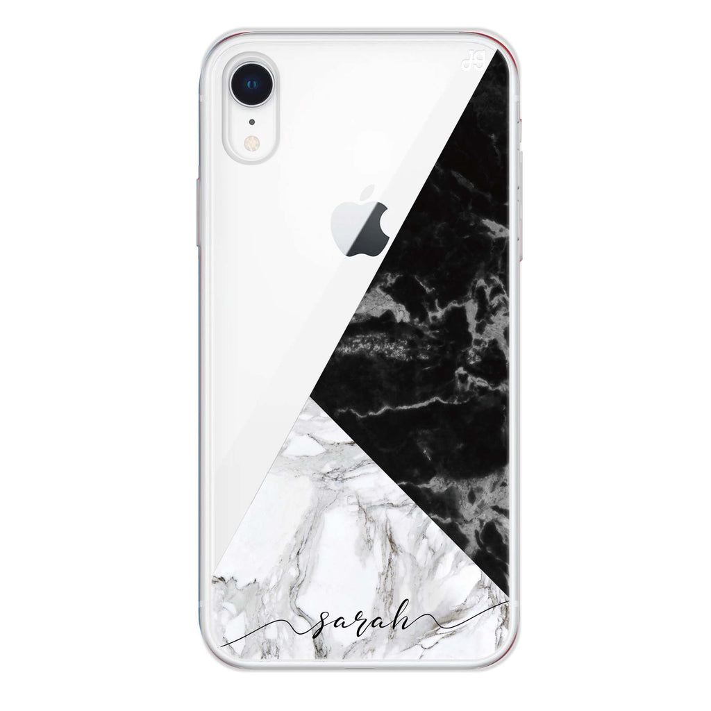 Black And White Marble iPhone XR 水晶透明保護殼