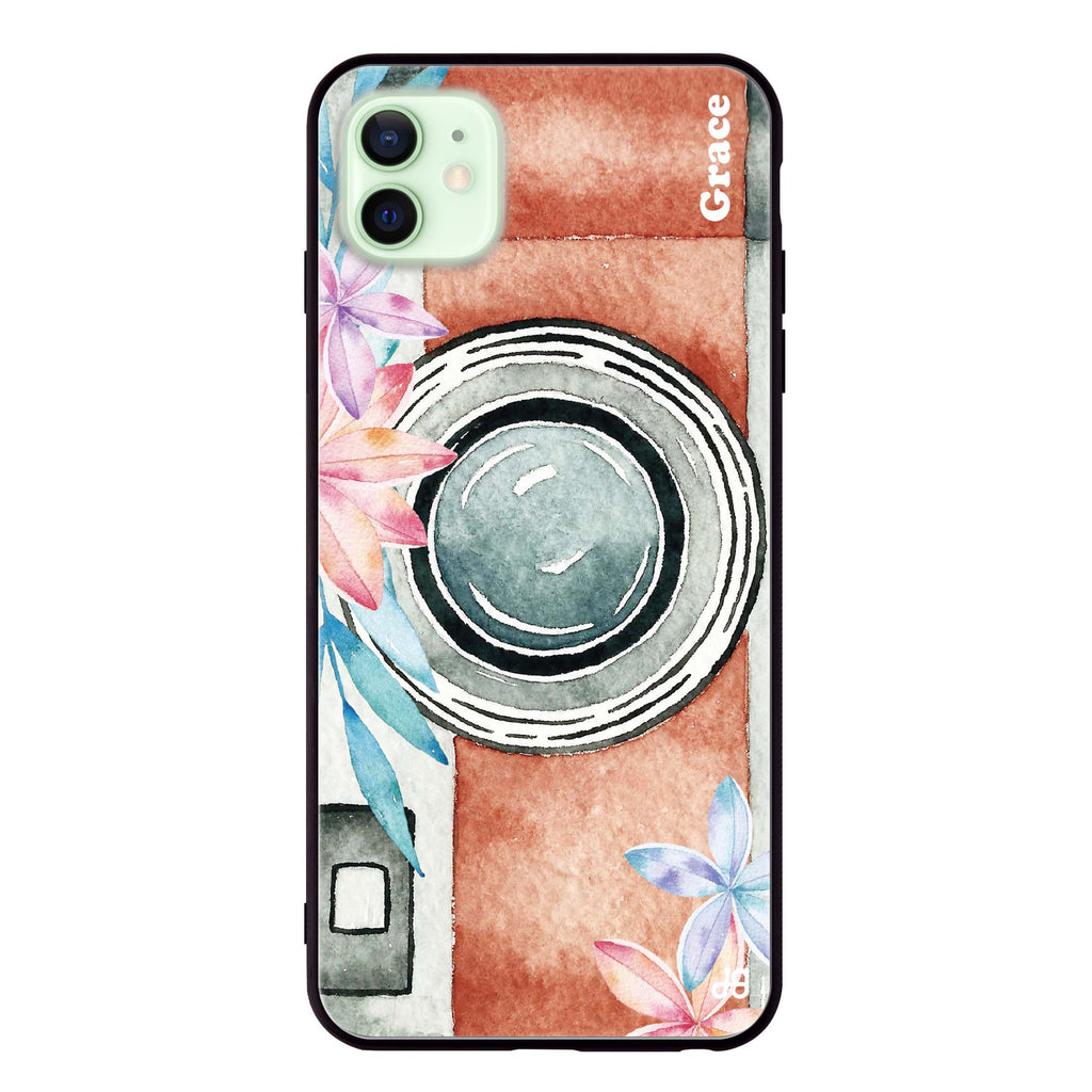 Watercolor Camera iPhone 12 mini 超薄強化玻璃殻