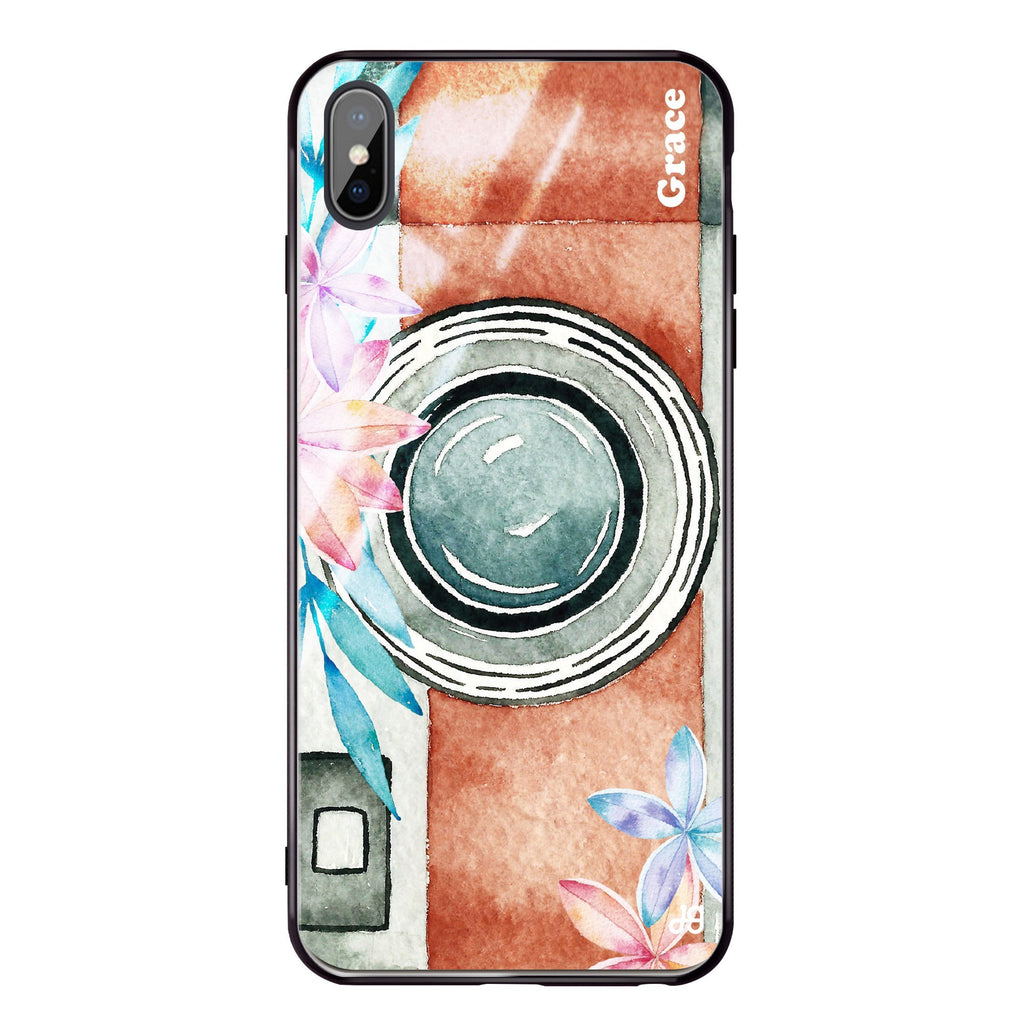 Watercolor Camera iPhone XS 超薄強化玻璃殻