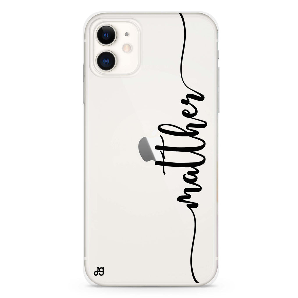 Vertical Script Handwritten Custom iPhone 11 水晶透明保護殼