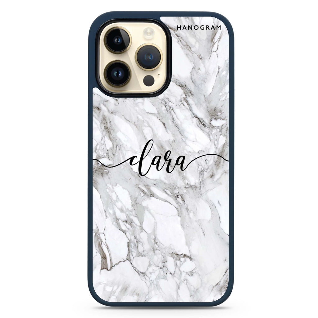 Powder Gray And White Marble Magsafe 兼容防衝擊保護殼