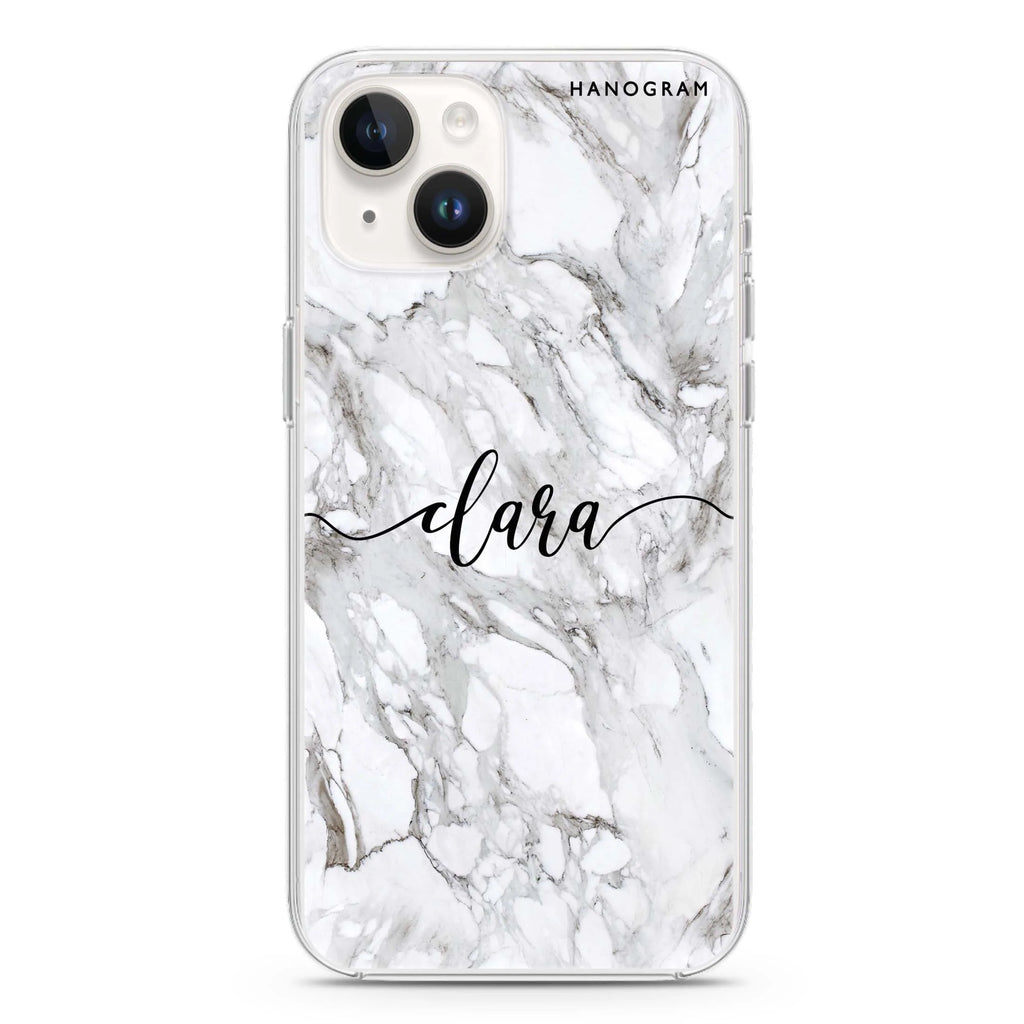Powder Gray And White Marble iPhone 14 水晶透明保護殼