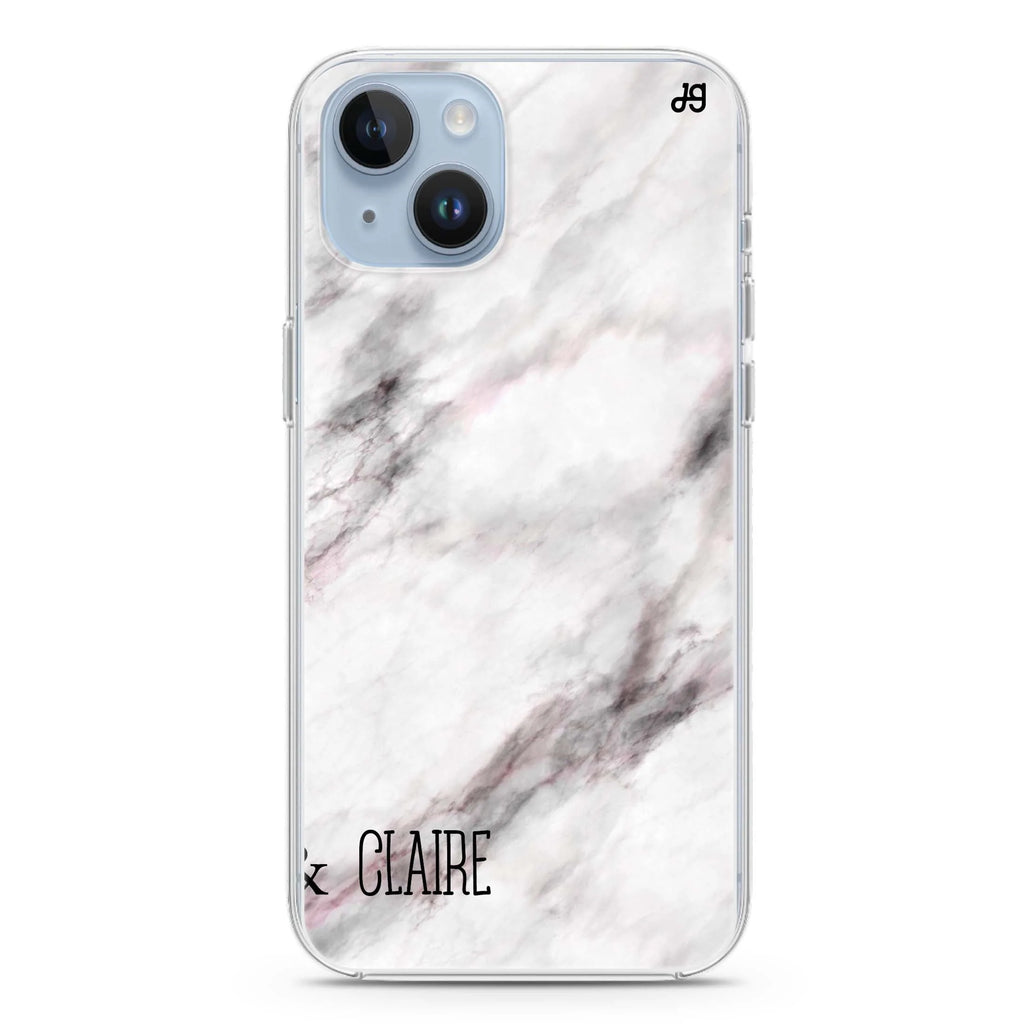White Marble iPhone 14 plus 水晶透明保護殼