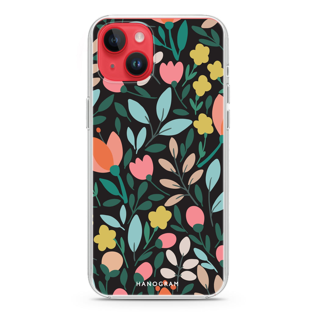 Floral iPhone 14 Plus Magsafe 兼容水晶透明保護殼