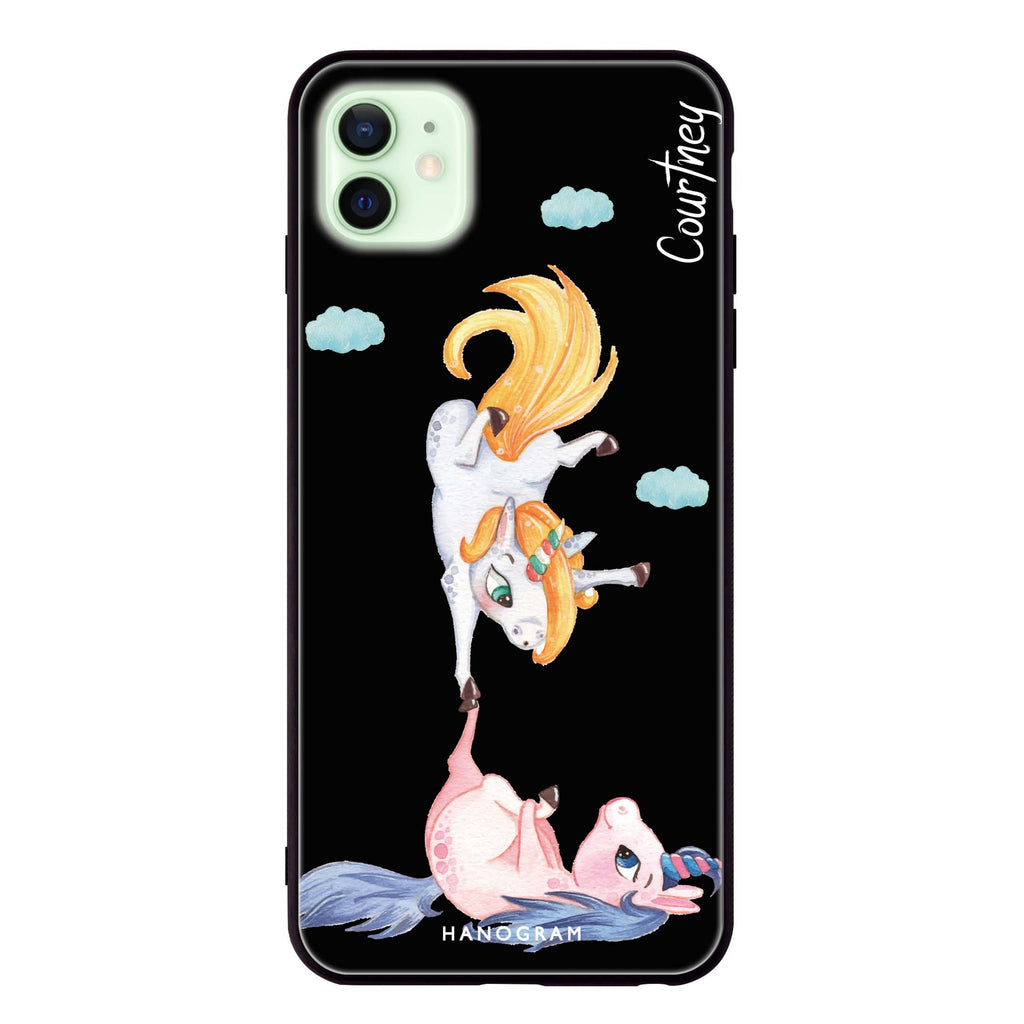 Rainbow Unicorn Dancing iPhone 12 超薄強化玻璃殻
