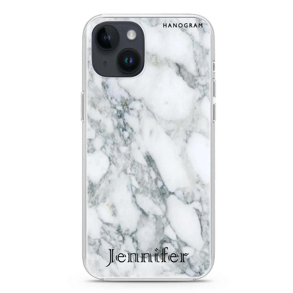 Black And White Marble iPhone 14 Plus Magsafe 兼容水晶透明保護殼