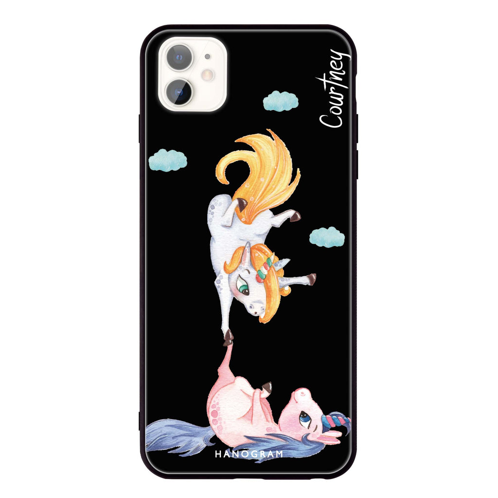 Rainbow Unicorn Dancing iPhone 11 超薄強化玻璃殻