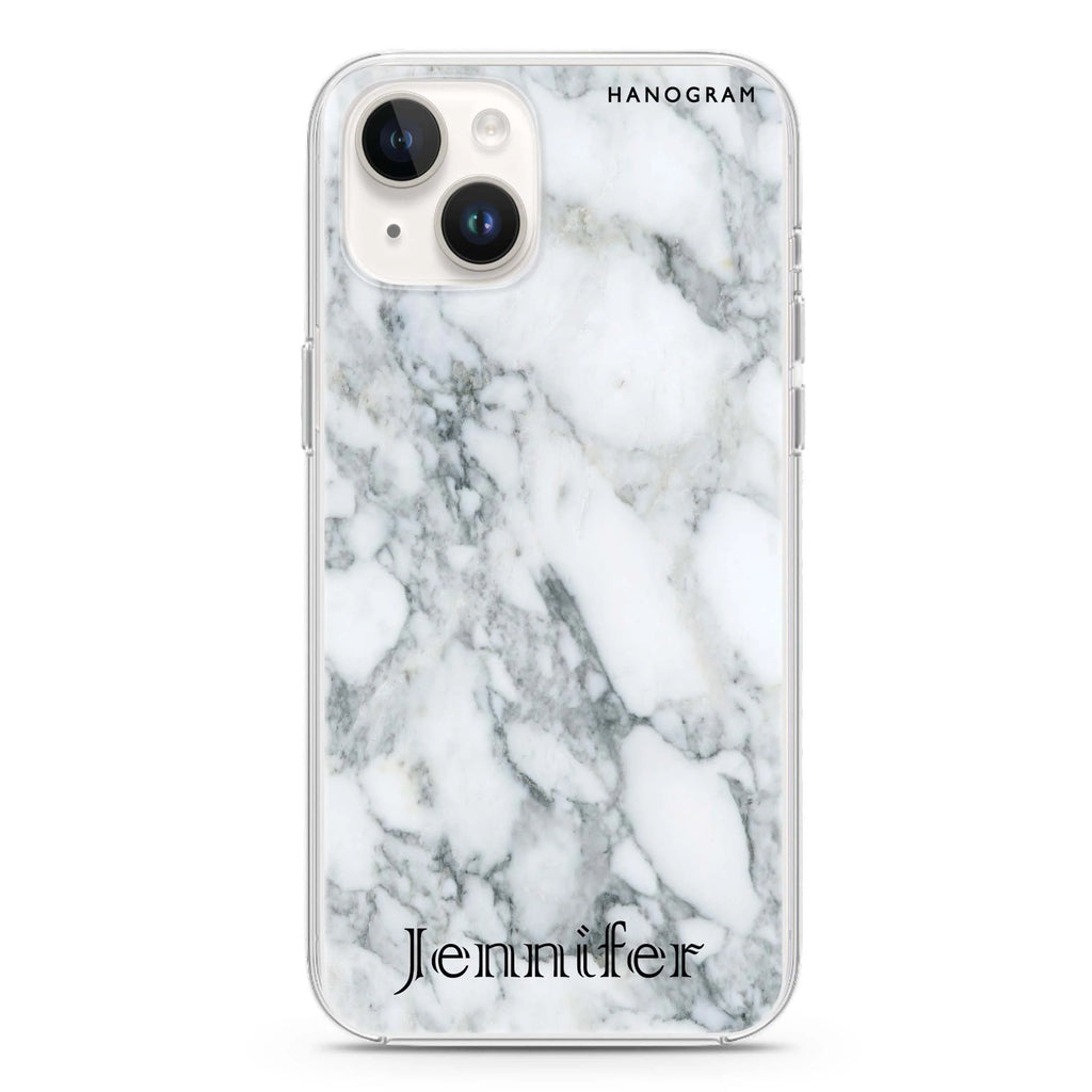 Powder Gray And White Marble II iPhone 14 水晶透明保護殼