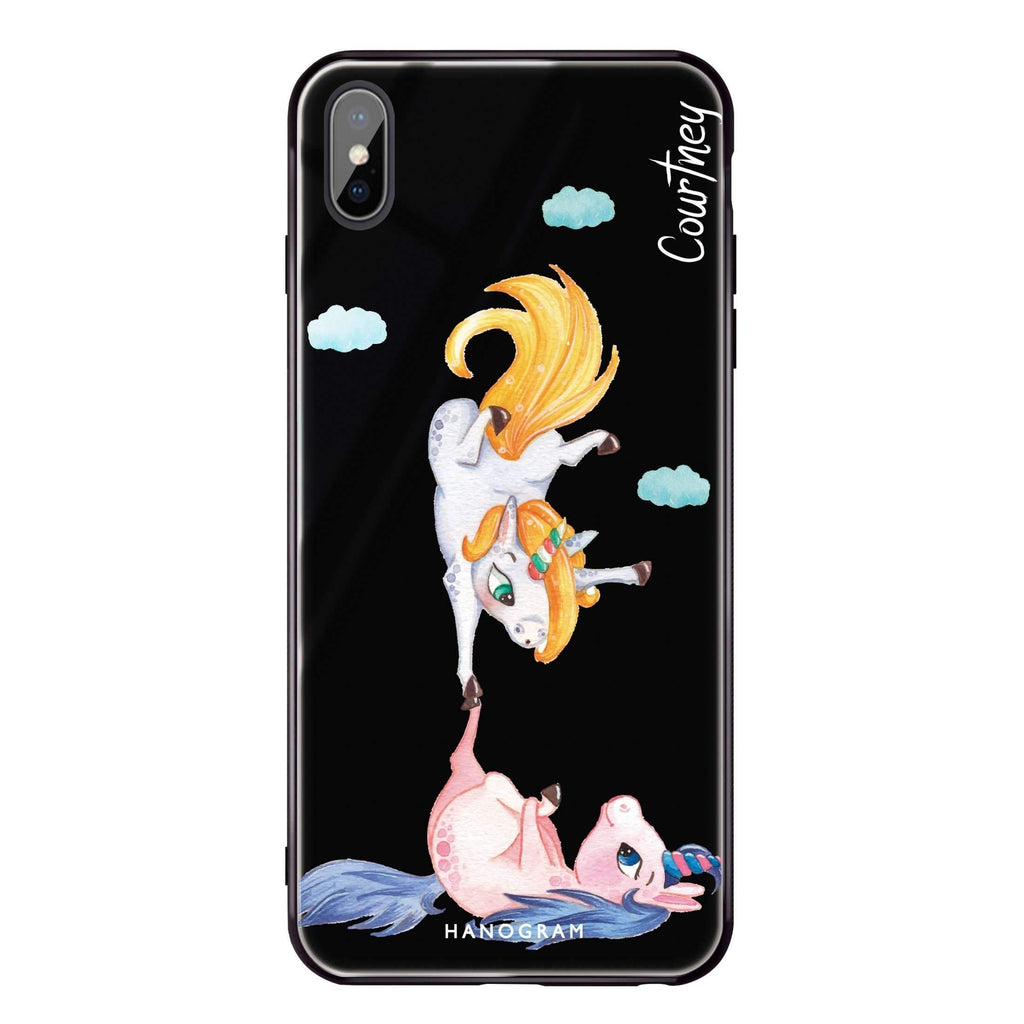 Rainbow Unicorn Dancing iPhone X 超薄強化玻璃殻