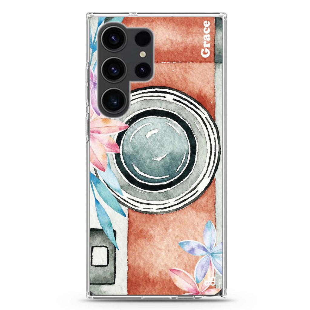 Watercolor Camera Samsung Galaxy Ultra 可加名字透明保護殼，適用 S26/S25/S24/S23 Ultra，圖1