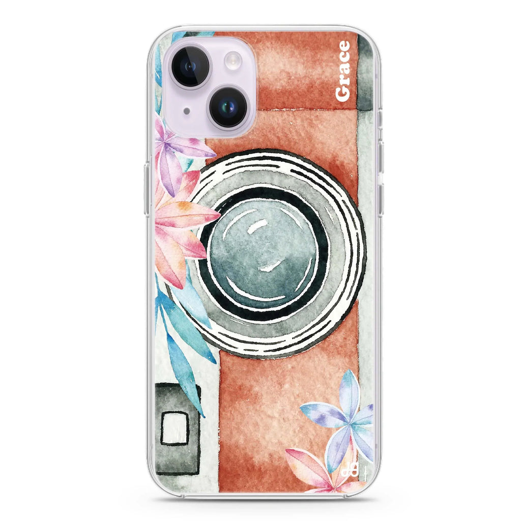 Watercolor Camera iPhone 14 Magsafe 兼容水晶透明保護殼