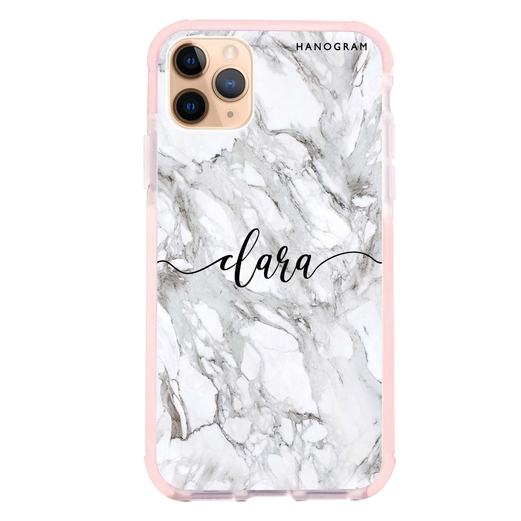 Powder Gray And White Marble iPhone 11 Pro Max 吸震防摔保護殼