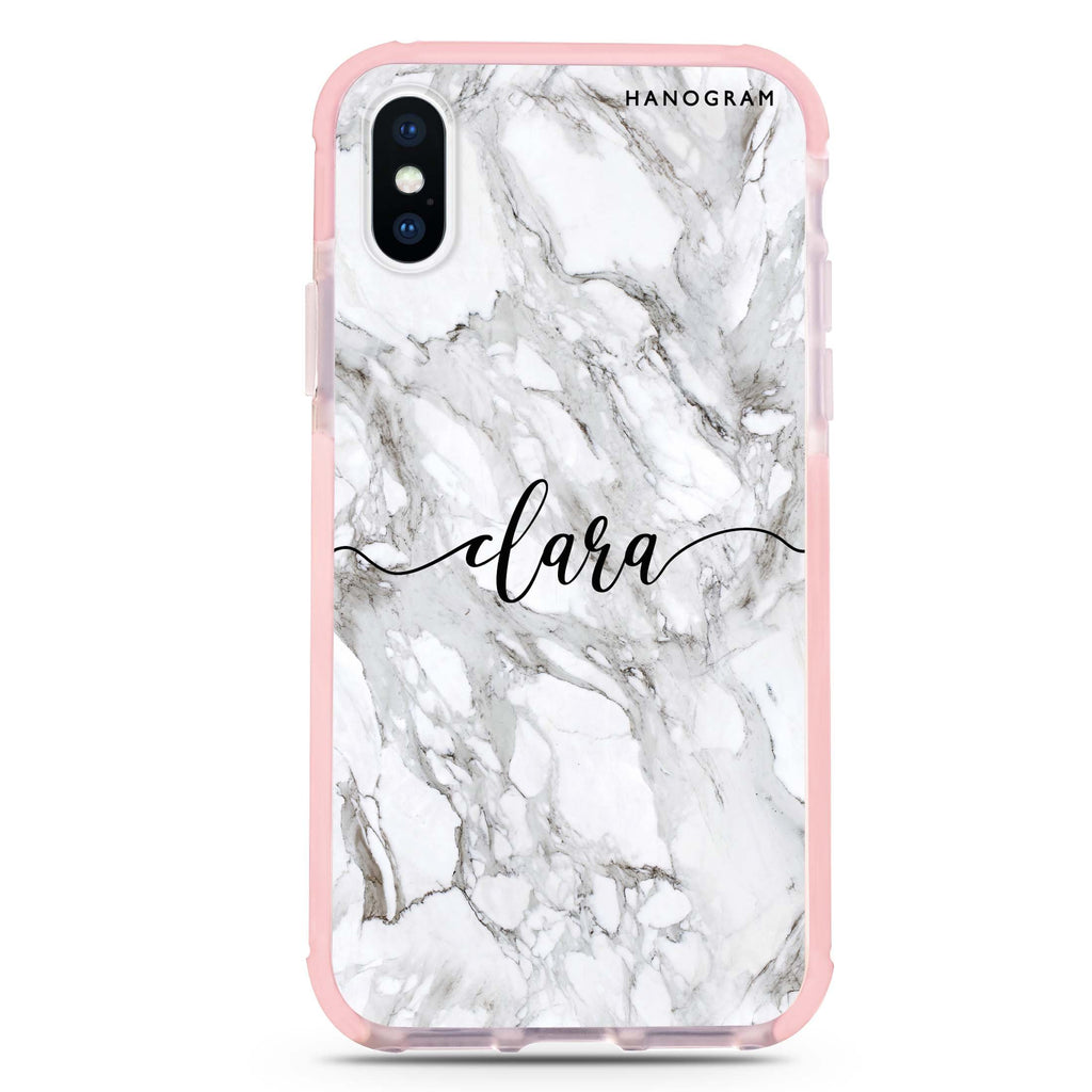 Powder Gray And White Marble iPhone XS Max 吸震防摔保護殼