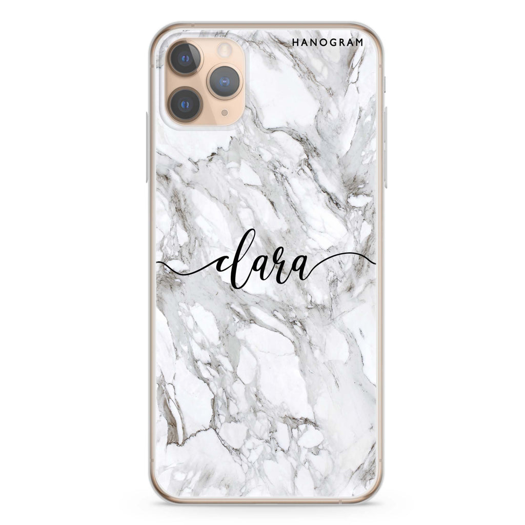 Powder Gray And White Marble iPhone 11 Pro Max 水晶透明保護殼