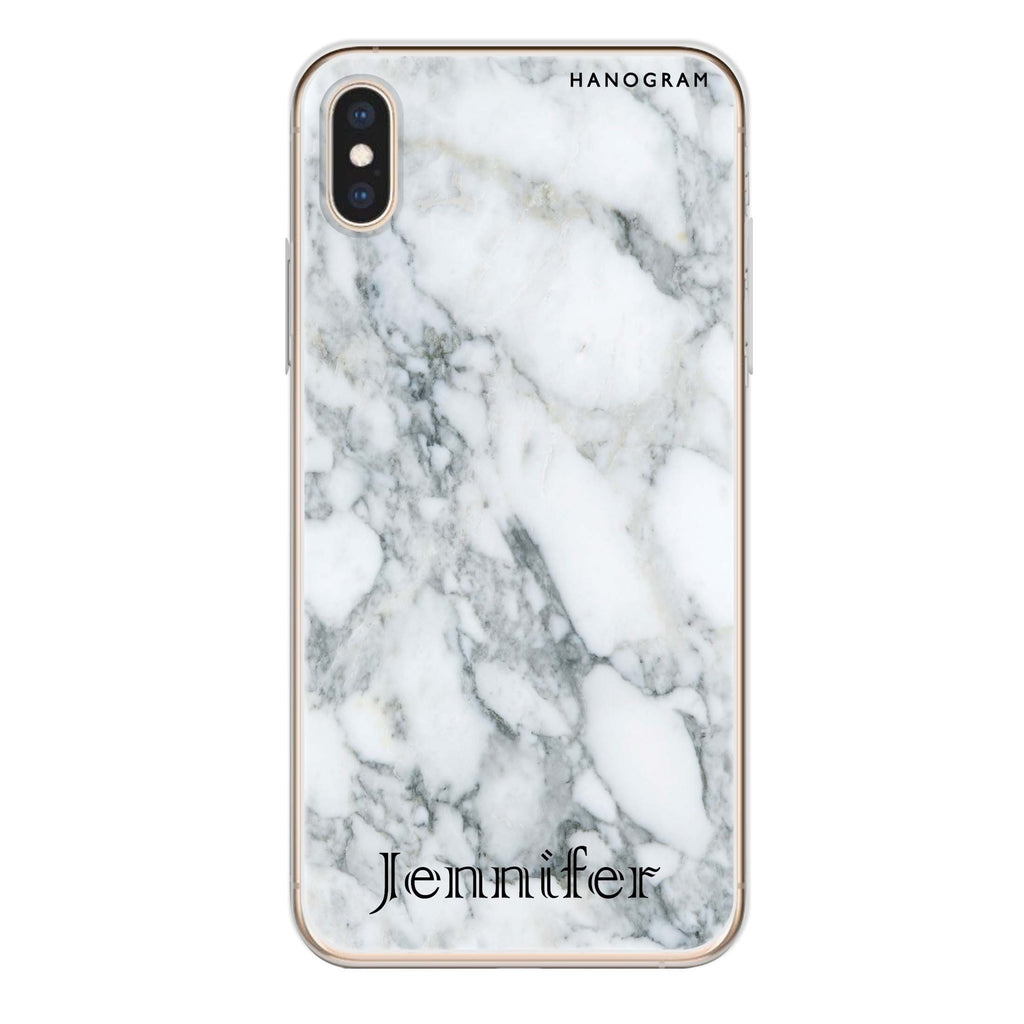Powder Gray And White Marble II iPhone XS Max 水晶透明保護殼