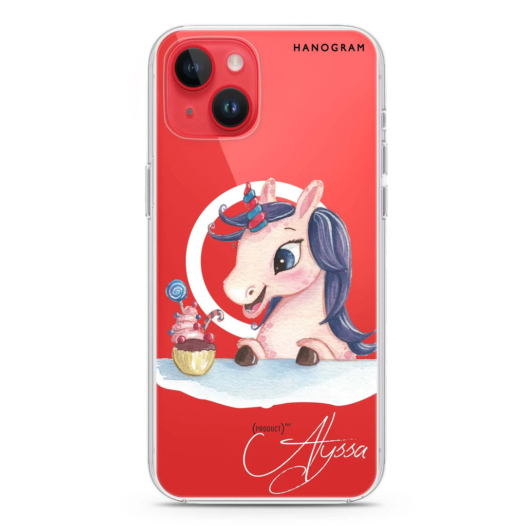 Rainbow Unicorn And Cupcake iPhone 14 Magsafe 兼容水晶透明保護殼