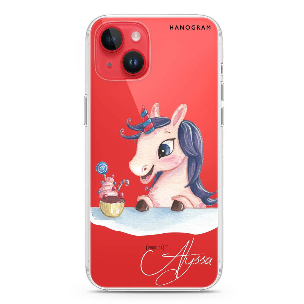 Rainbow Unicorn And Cupcake iPhone 14 plus 水晶透明保護殼