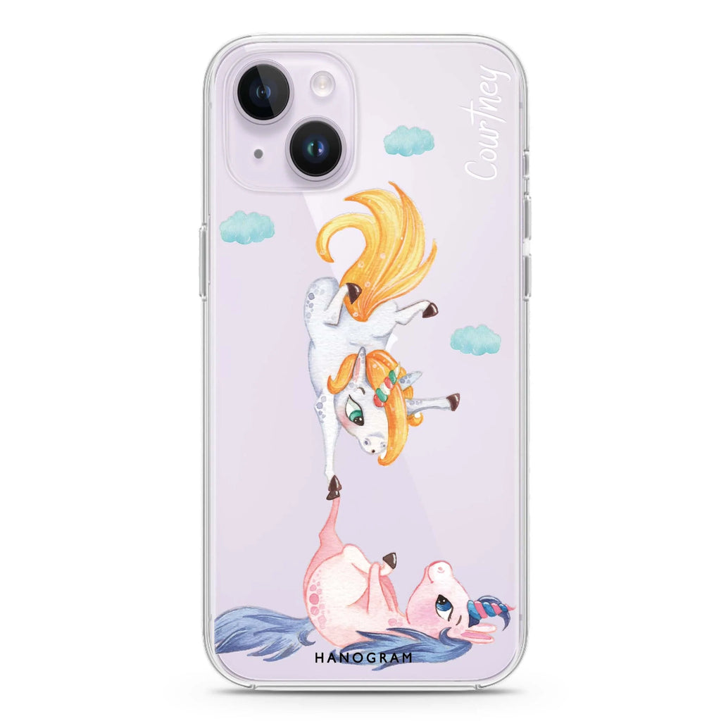 Rainbow Unicorn Dancing iPhone 14 水晶透明保護殼