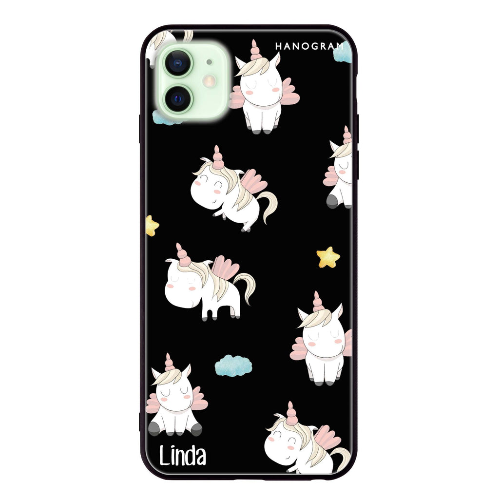 Baby Cute Unicorn iPhone 12 超薄強化玻璃殻