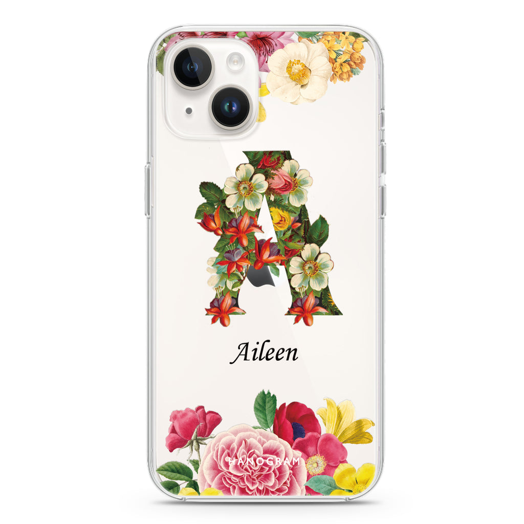 Bouqet Flower Monogram iPhone 14 plus 水晶透明保護殼