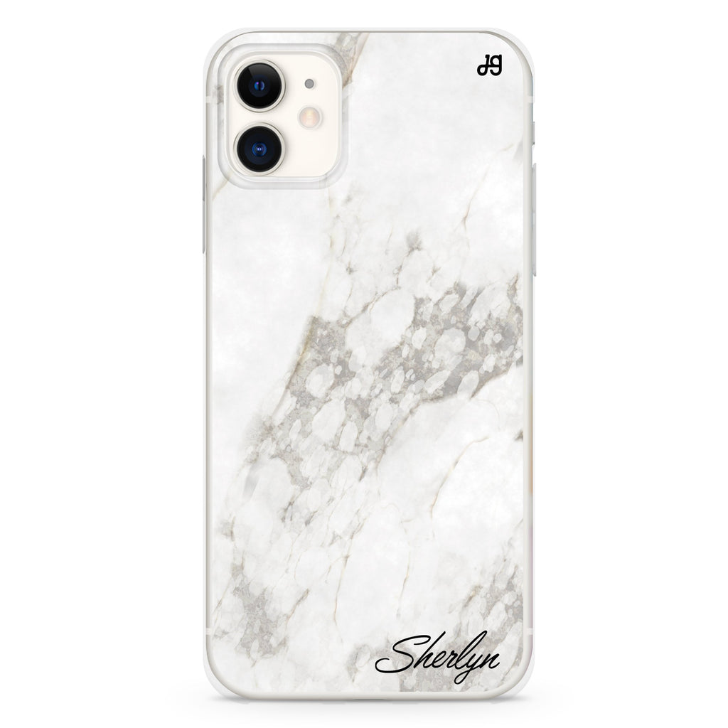 Simple White Marble iPhone 11 水晶透明保護殼