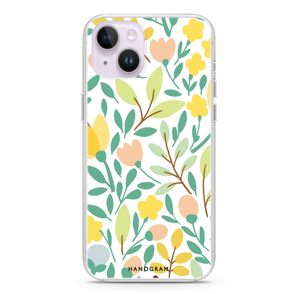 Floral iPhone 14 Magsafe 兼容水晶透明保護殼