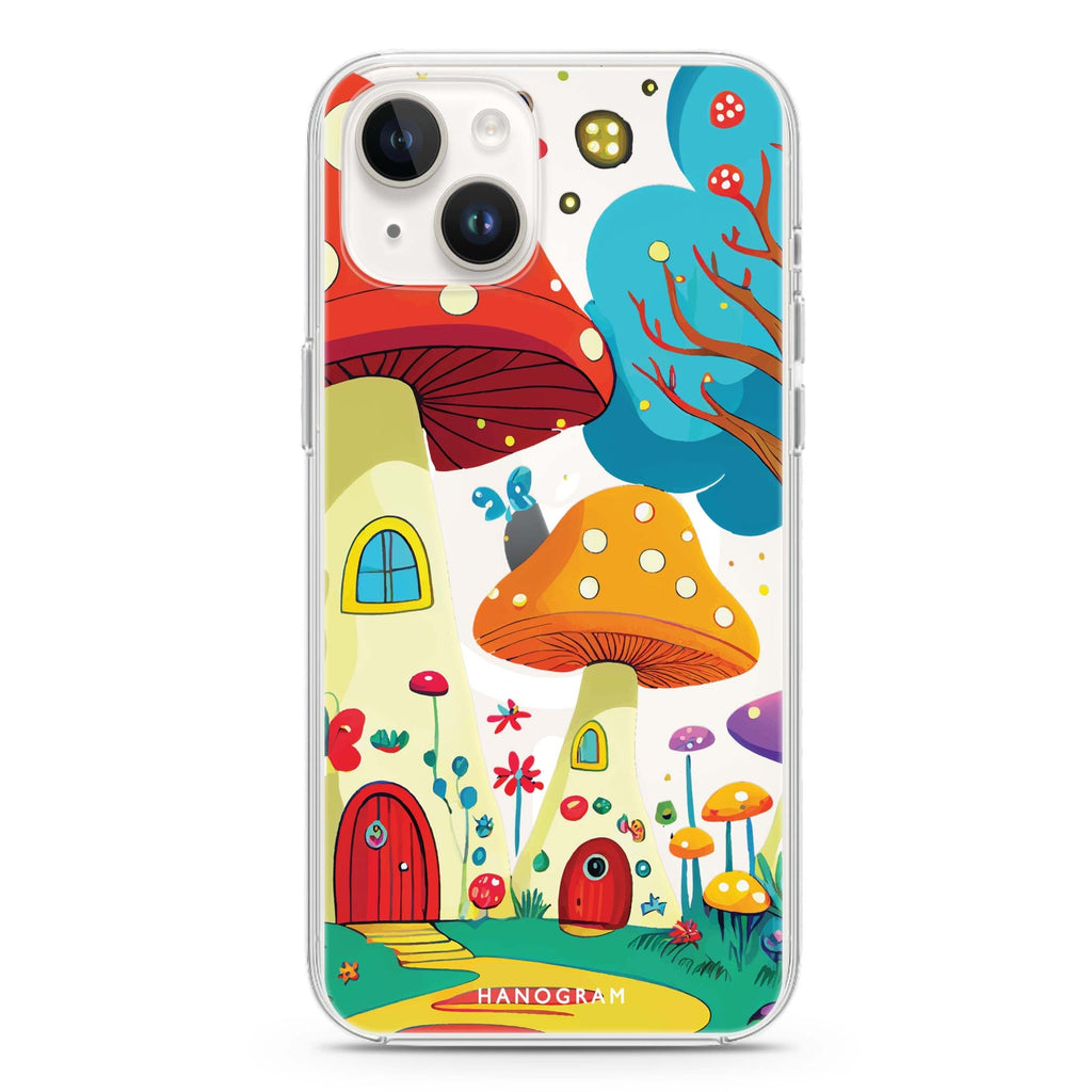 Mushroom Art iPhone 14 Plus Magsafe 兼容水晶透明保護殼