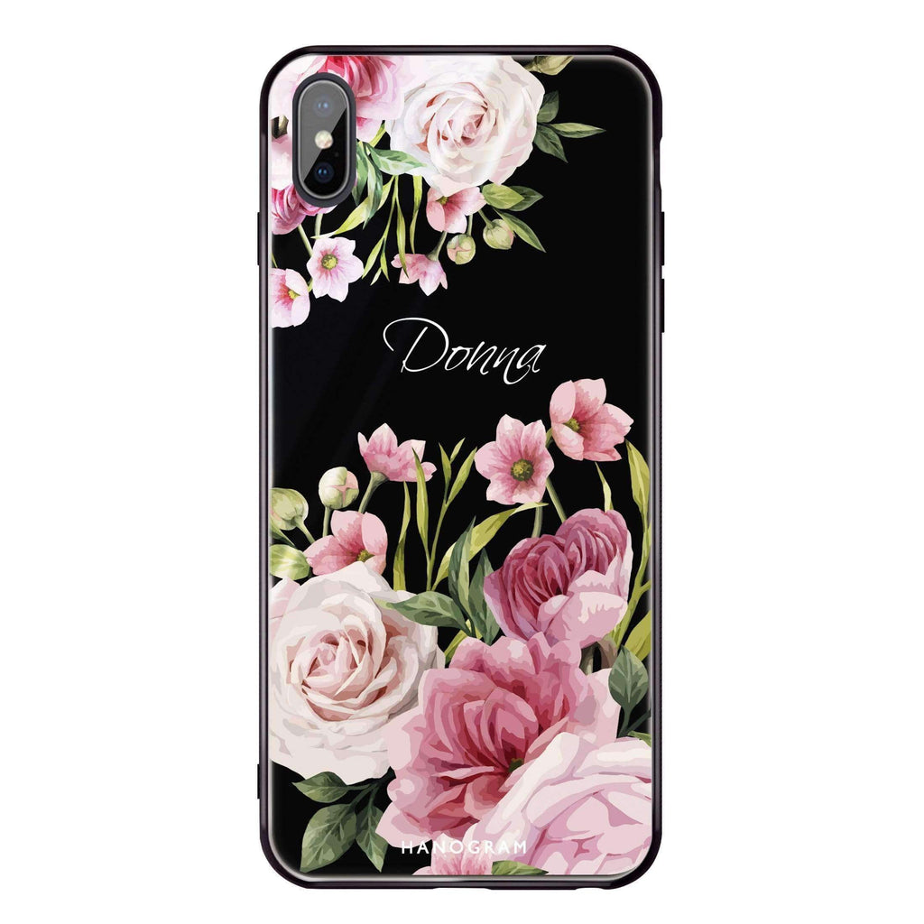Beautiful Flowers iPhone XS 超薄強化玻璃殻