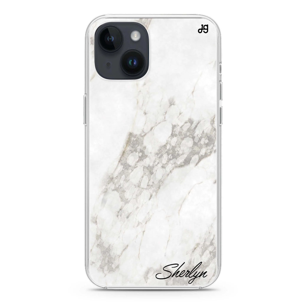 Simple White Marble iPhone 14 plus 水晶透明保護殼
