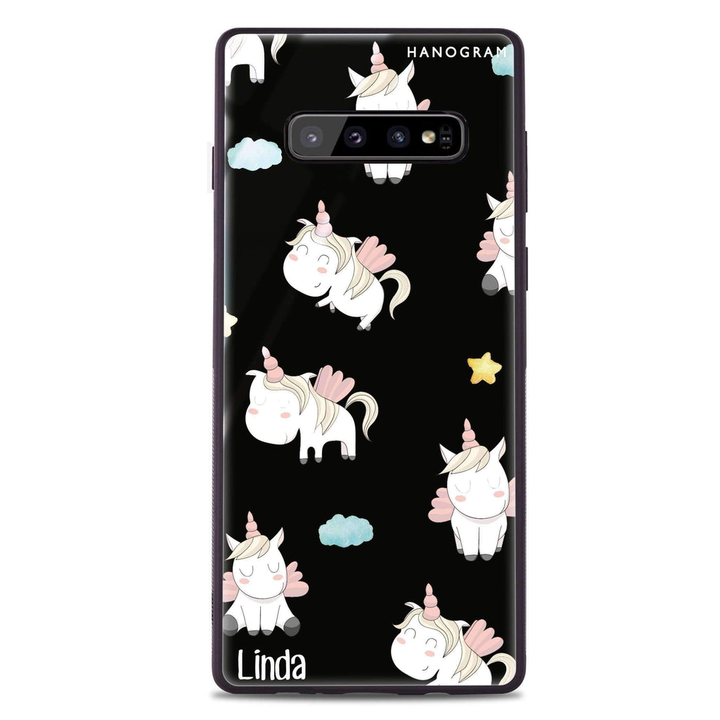 Baby Cute Unicorn Samsung 超薄強化玻璃殻