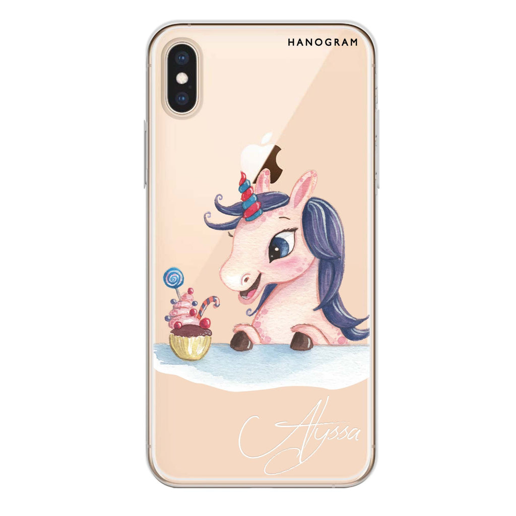 Rainbow Unicorn And Cupcake iPhone X 水晶透明保護殼