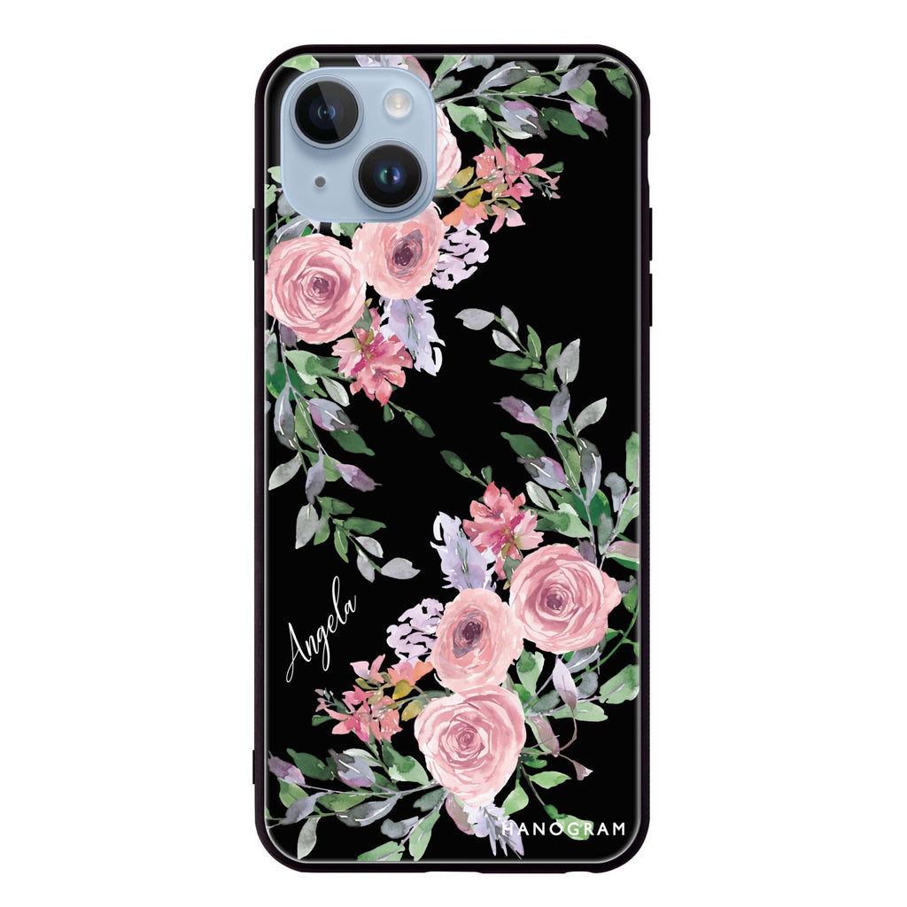 Lucy Watercolor Rose iPhone 13 超薄強化玻璃殻