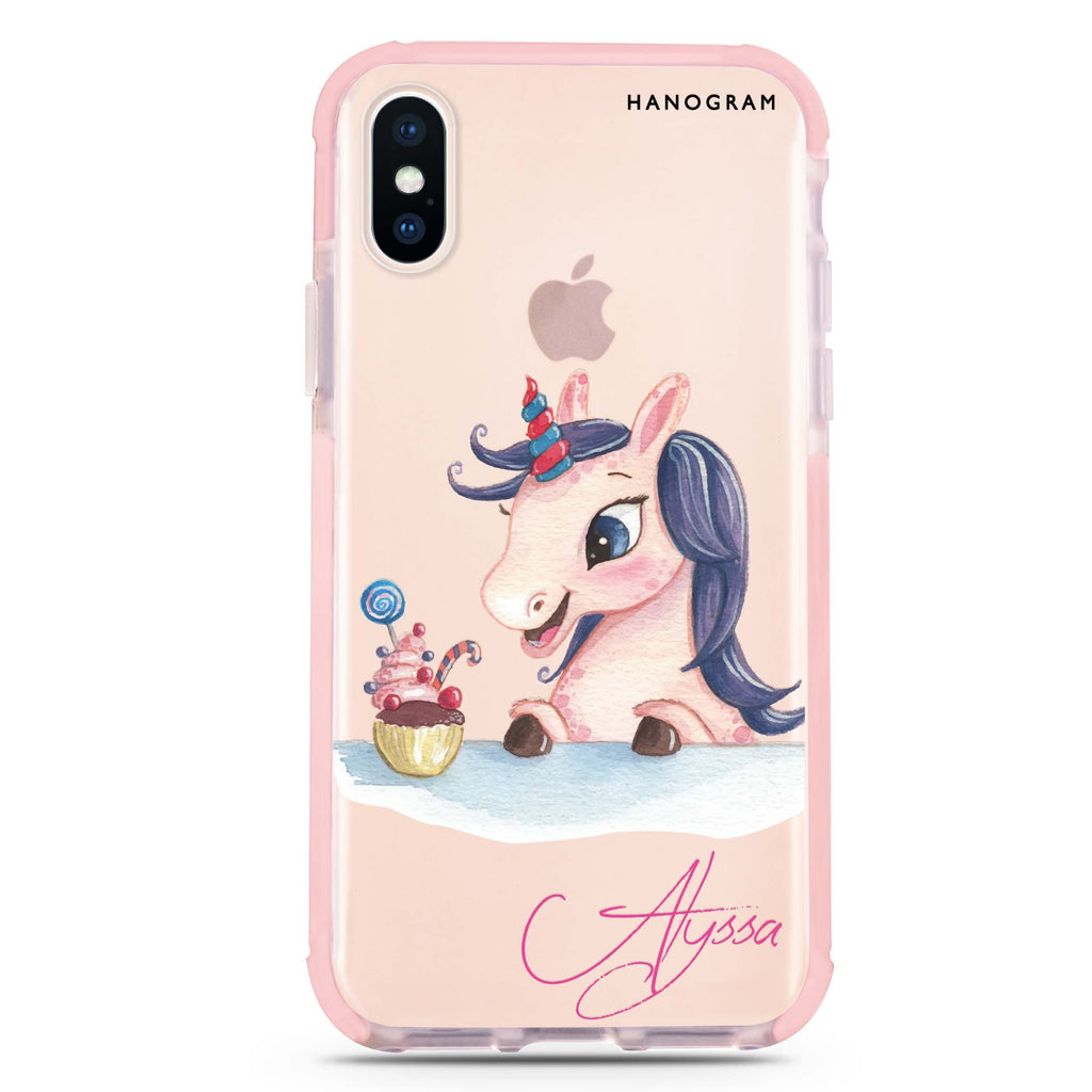 Rainbow Unicorn And Cupcake iPhone XS Max 吸震防摔保護殼