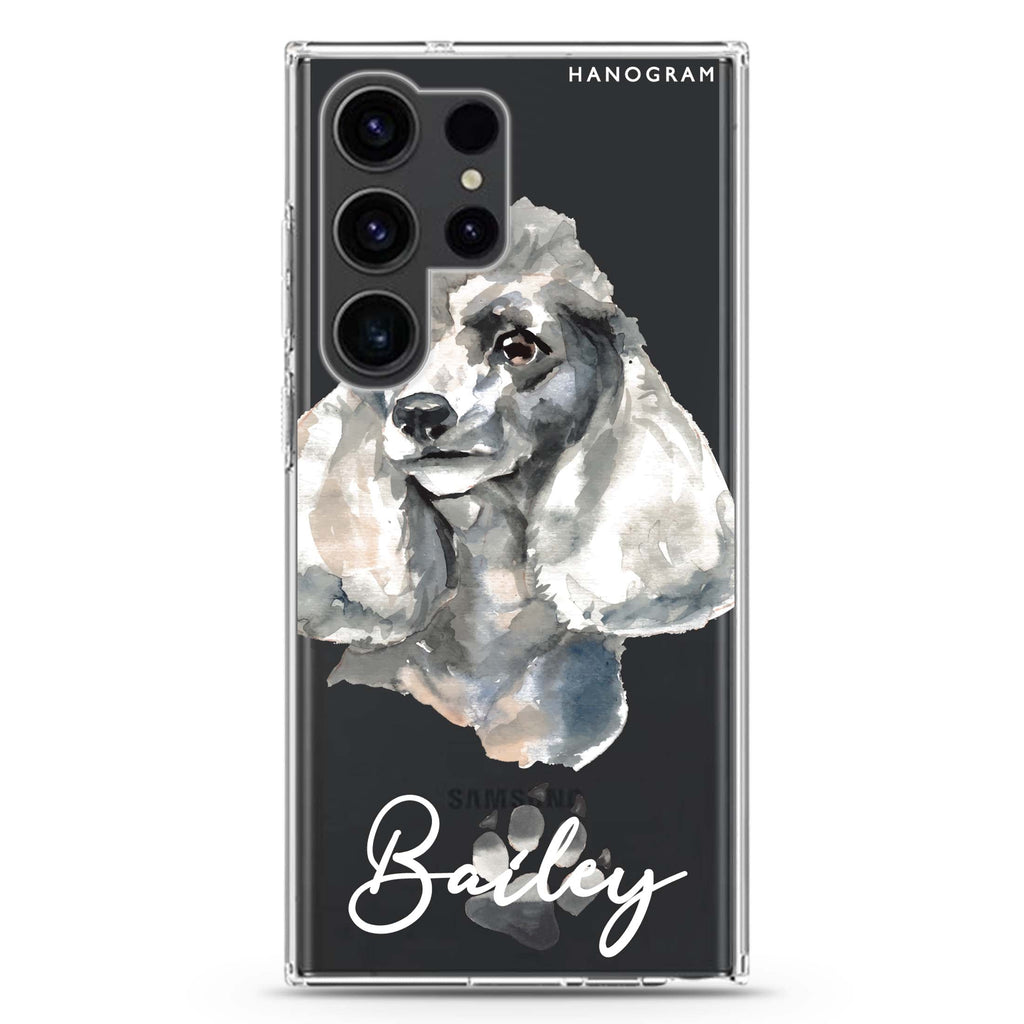 Poodle Samsung Galaxy Ultra 可加名字透明保護殼，適用 S26/S25/S24/S23 Ultra，圖1