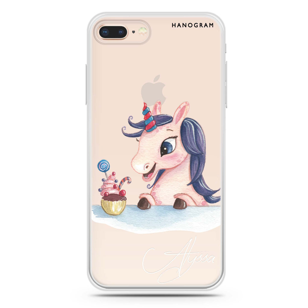 Rainbow Unicorn And Cupcake iPhone 8 Plus 水晶透明保護殼