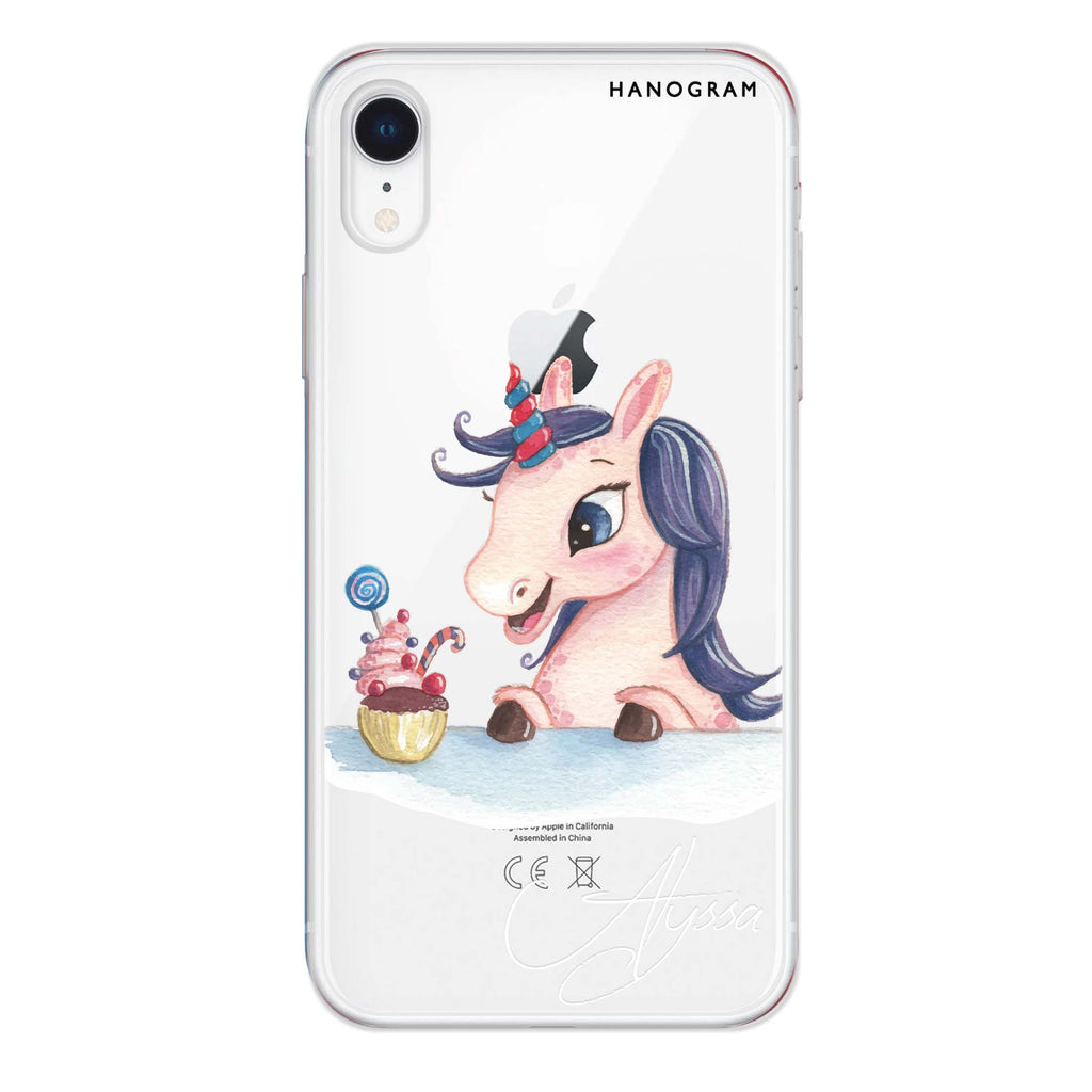 Rainbow Unicorn And Cupcake iPhone XR 水晶透明保護殼