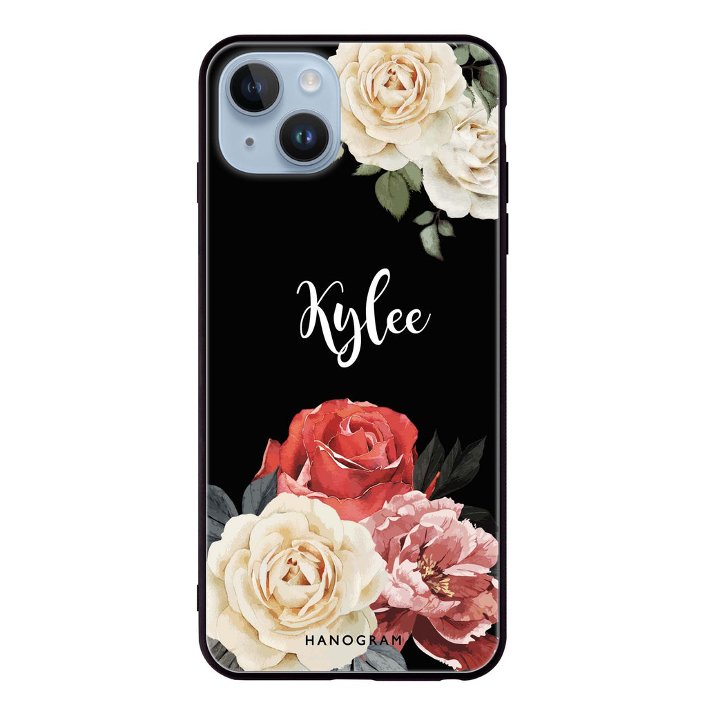 Vintage Floral iPhone 13 超薄強化玻璃殻